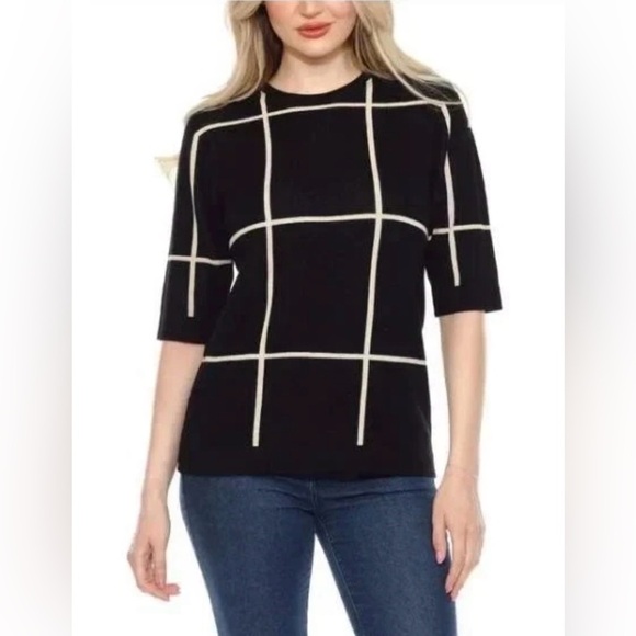 Wrapper Sweaters - Wrapper Black and Cream Women's Sweater